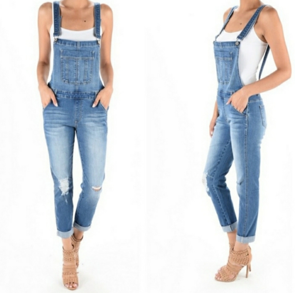Kancan Overalls Size XL Stretch Distressed